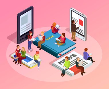 Insanların Isometric Kompozisyonu Okunuyor