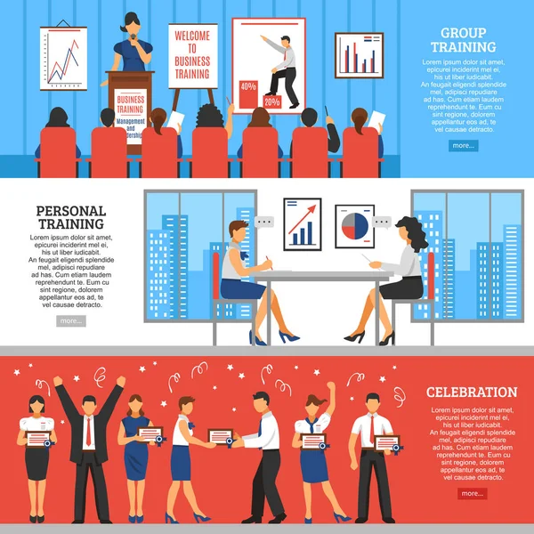 Formation des entreprises Bannières horizontales — Image vectorielle