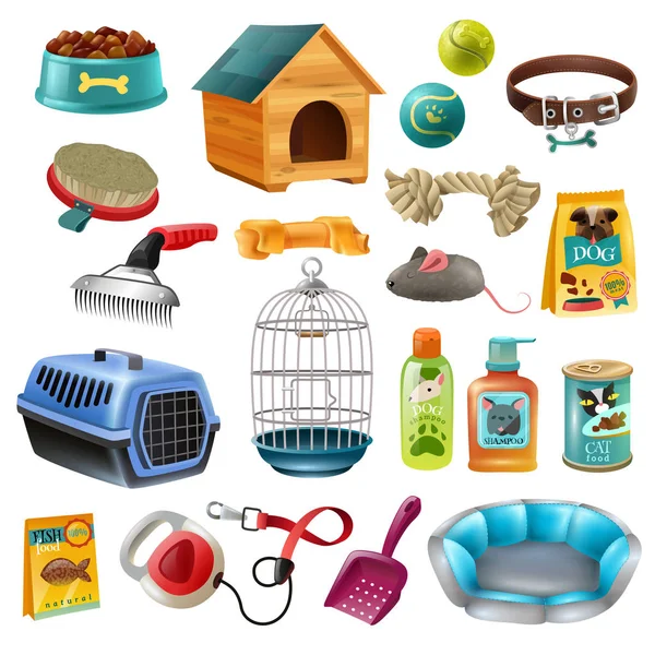 Pet Care Elements Set — Stock Vector