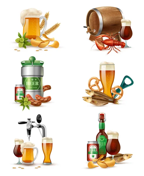Conjunto de ilustrações de cerveja Draught —  Vetores de Stock