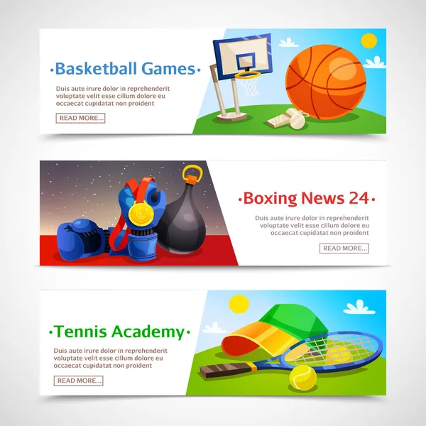 Sport horizontale Banners — Stockvector