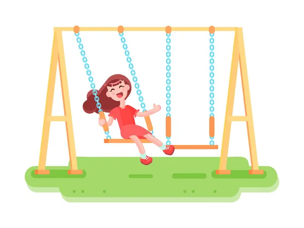 Balançando Kid Seesaw Composição —  Vetores de Stock