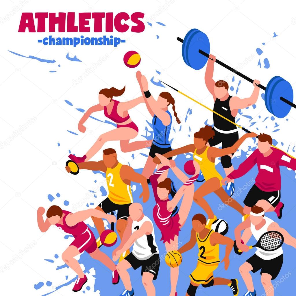 Colorful Sport Isometric Poster