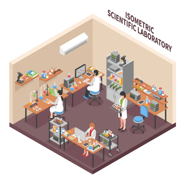 Composição do ambiente do laboratório de ciência —  Vetores de Stock