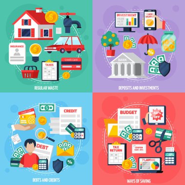 Kişisel Bütçe kavramı Icons Set 