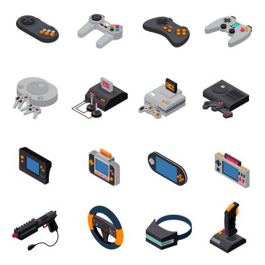 Oyun gadget'lar izometrik Icons Collection