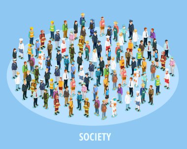 Professional Society Isometric Background  clipart