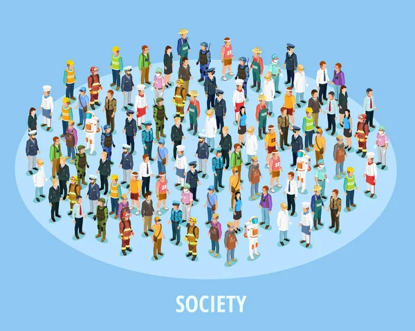 Profesyonel toplum izometrik arka plan 