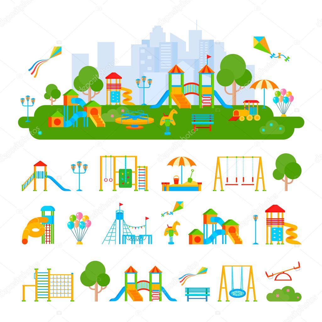 Childrens Playground Constructor Composition