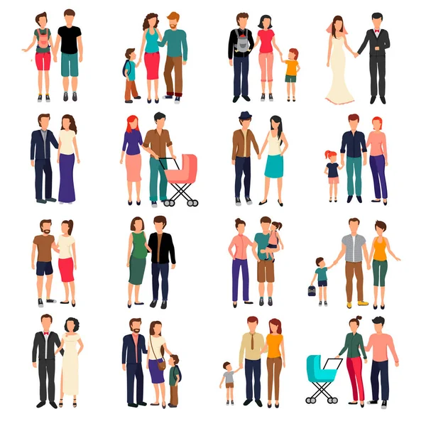 Ensemble familial plat — Image vectorielle