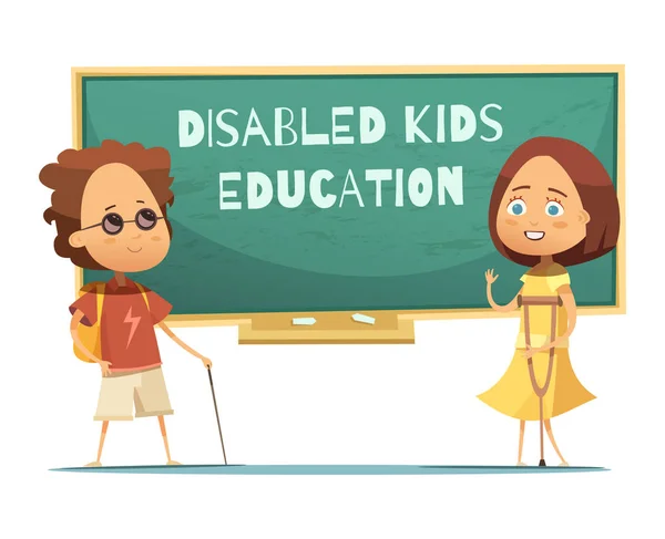 Utbildning av handikappade barn Illustration — Stock vektor
