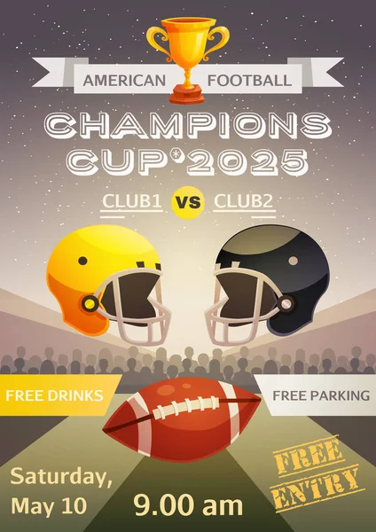 Afiche deportivo de fútbol americano — Vector de stock