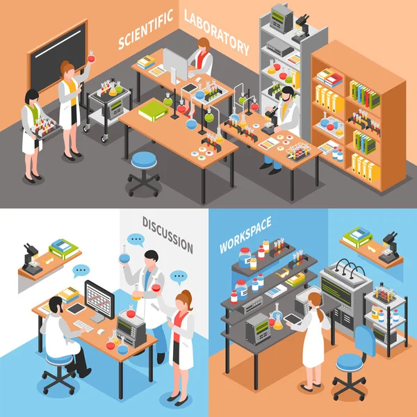 Science Lab Conceptual Composition — Stock Vector