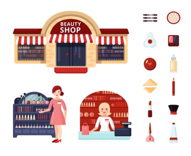 Güzellik mağaza Icon Set