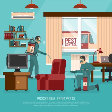 İç Pest kontrol tedavi düz reklam afişi