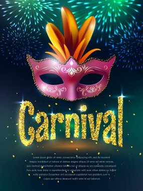 Karnaval maske arka plan afiş
