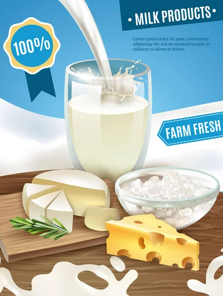Hintergrund Milchprodukte — Stockvektor