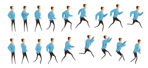 Courir et sauter Animation homme — Image vectorielle