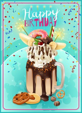 Aşırı Freakshake doğum günü partisi duyuru Poster 