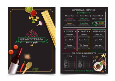 Italian Restaurant Menu With Special Offer