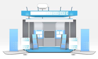 Gerçekçi reklam sergi Booth kompozisyon