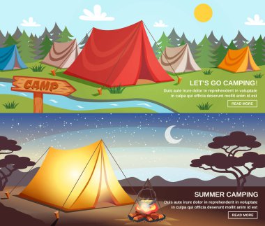 Kamping yatay Banner