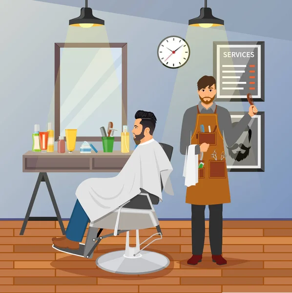 Salon de coiffure design plat — Image vectorielle