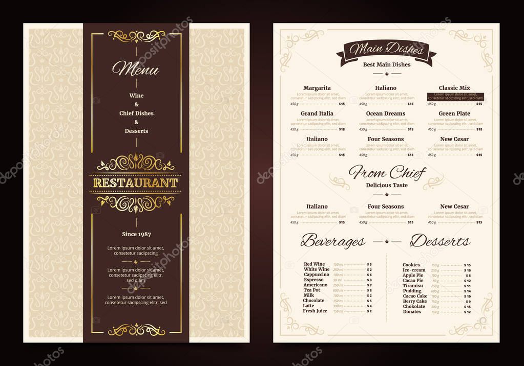 Restaurant Menu Vintage Design