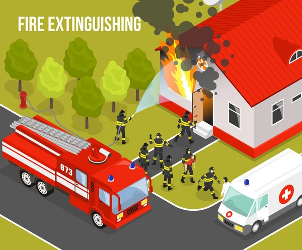 Zusammensetzung der Feuerwehr — Stockvektor