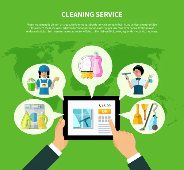 Cleaning Online Application Concept — Stock Vector