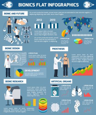 Biyonik düz Infographics
