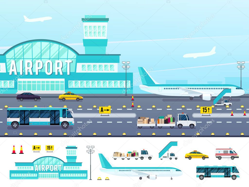 Airport Flat Style Illustration