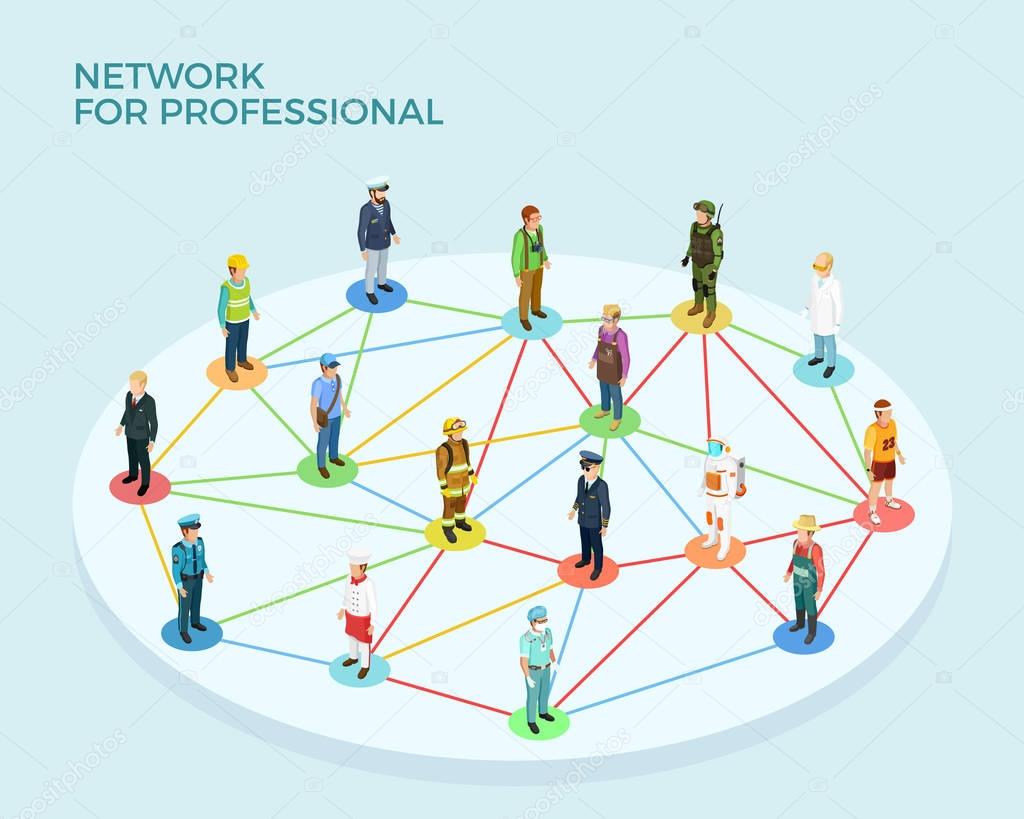 Network Professional Isometric Concept