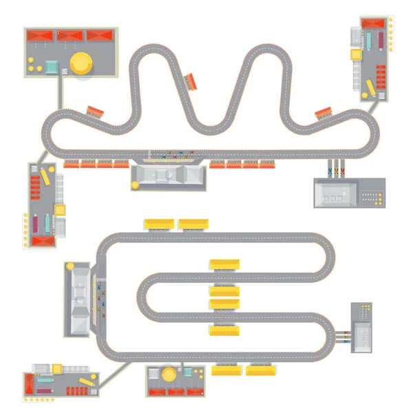 Ensemble de circuit moteur — Image vectorielle