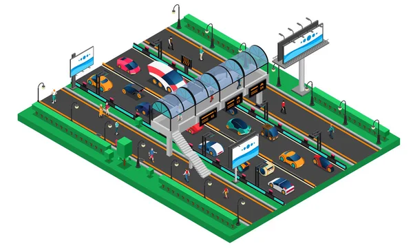 Futuristic Transport Isometric Template — Stock Vector