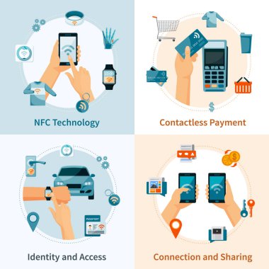 NFC teknolojisi düz stil besteleri