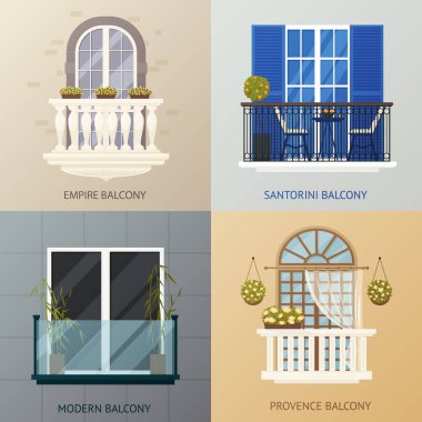 Balkon tasarım besteleri kümesi