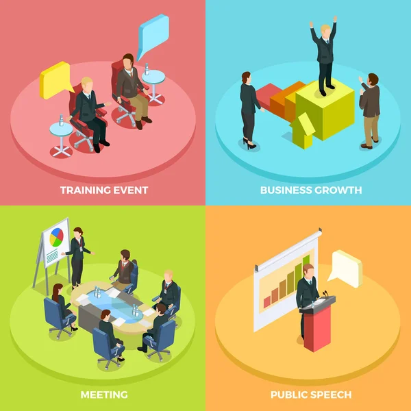 Business Learning Concept isométrique — Image vectorielle