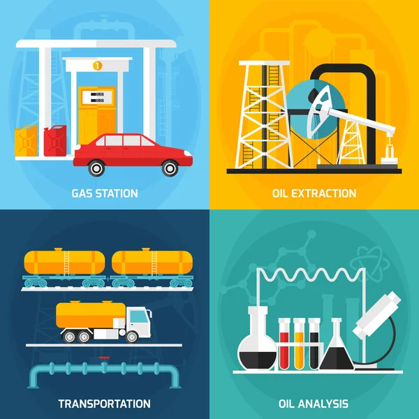 Compositions de l'industrie gazière pétrolière — Image vectorielle