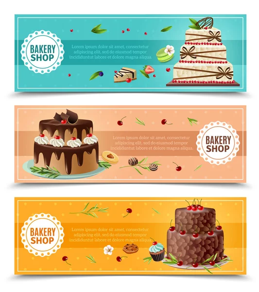 Cakes Banners Set — Stock Vector