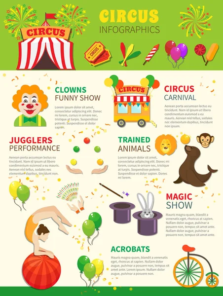 Cirkusz infographics készlet — Stock Vector