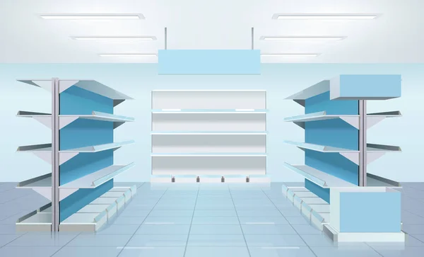 Lege supermarkt planken Design — Stockvector