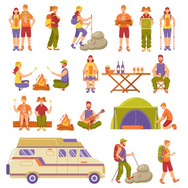Açık yaz seyahat Icons Set 