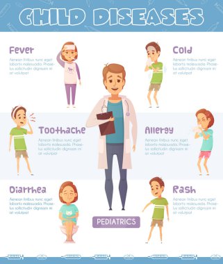 Çocuk Hastalıkları karikatür Infographics