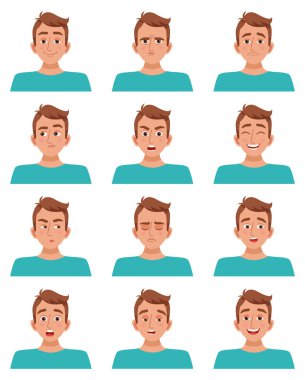 Male Facial Expressions Set