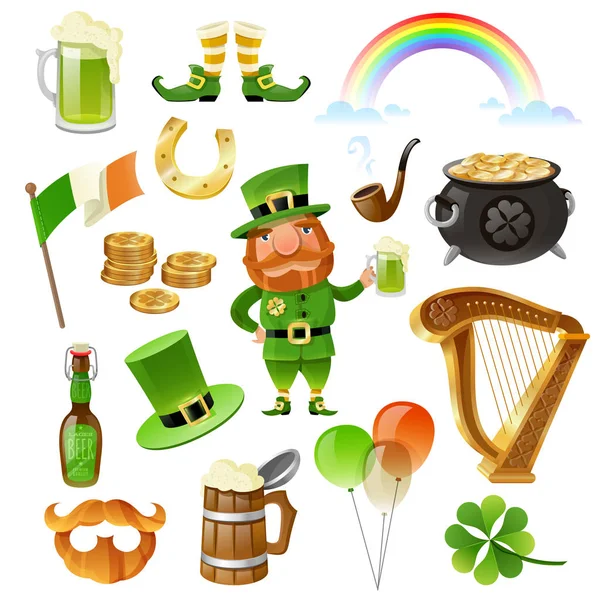 Zestaw elementów Saint Patrick Day — Wektor stockowy