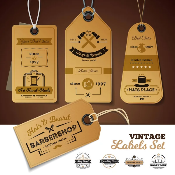 Lojas Vintage Labels Set —  Vetores de Stock