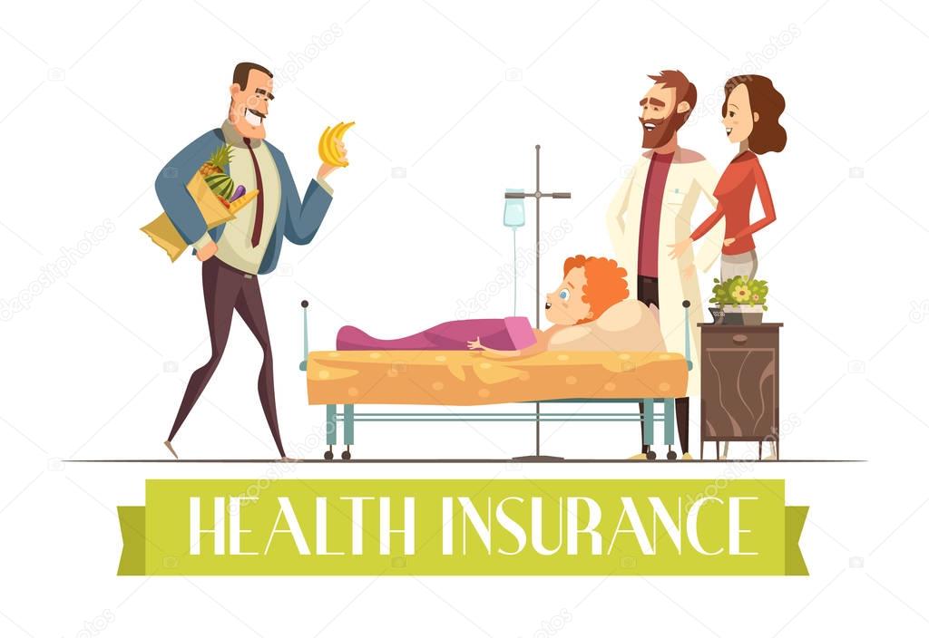 Heath Insurance Agent Work Cartoon Illustration 