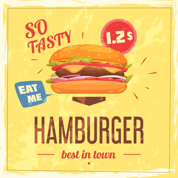 Mejor Hamburguesa en el Poster de la Ciudad — Vector de stock