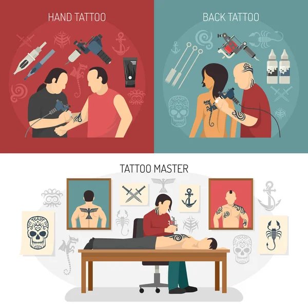 Tattoo Studio Design Concept — Stockový vektor